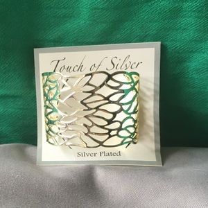 Silver Plated Filigree Cuff Bracelet